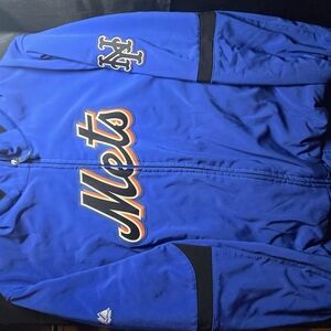 Majestic MLB New York METS Men's Blue & Black THERMA BASE Jacket SIZE XL